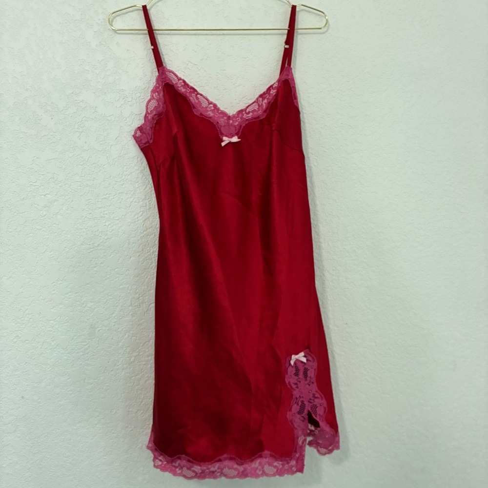Victoria’s Secret red and pink bow lace dress